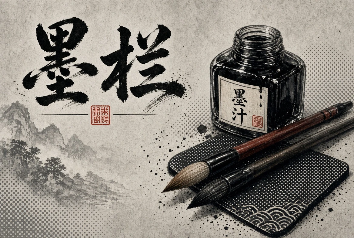 墨栏线描与色彩
